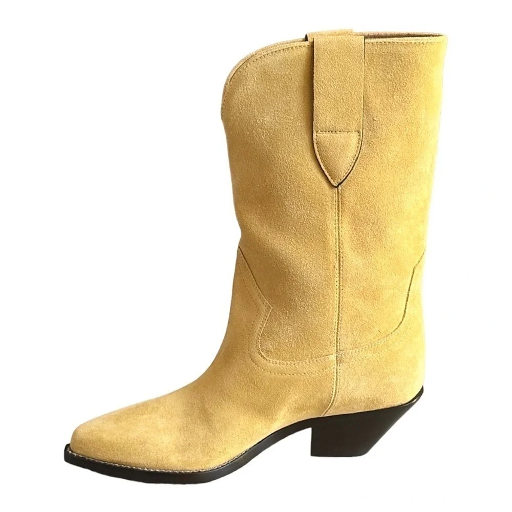 Isabel Marant Suede Twist San Cowboy Boots Duerto Style Tan Western EU 38 NIB - Picture 5 of 15